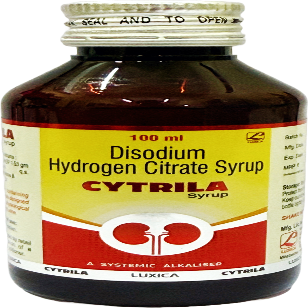 Disodium Hydrogen Citrate Syrup - 100ml Pack Sugar Free Liquid Alkalizer for Urinary Tract Health | Suitable for Children & Infants 98% Purity
