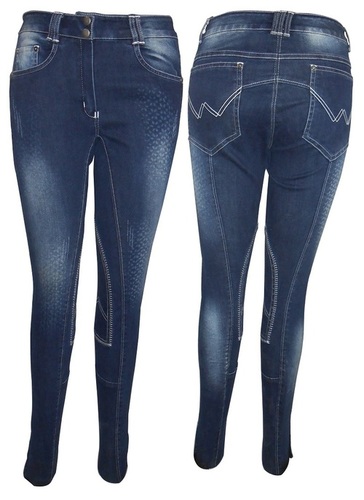 Denim knee patch breech