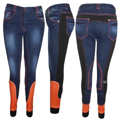 Denim self knee patch breech
