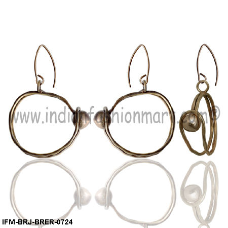 Magnificent Roundella - Brass Earrings Size: Height Of Earring-4.5 Cm