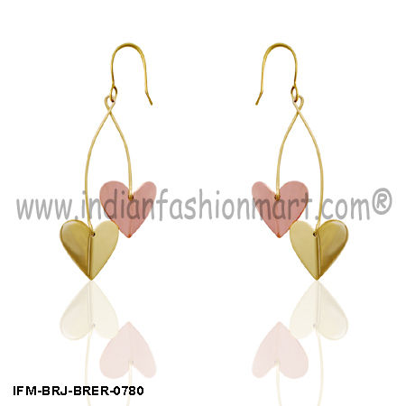 Love Rally - Brass Earrings Size: Height Of Earring-7.3 Cm