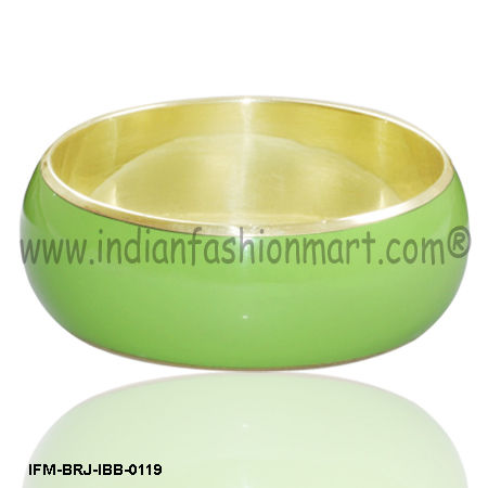 Vista Lime -  Brass Bangle