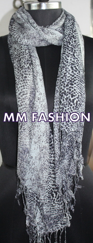 Black & White Cotton Printed Scarves