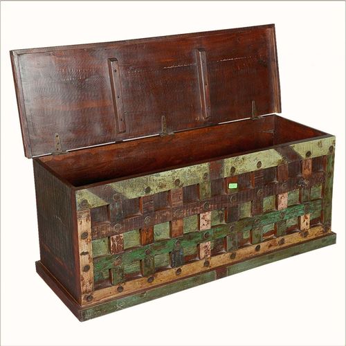 Reclaimed Wood Bed Storage Trunk Chest