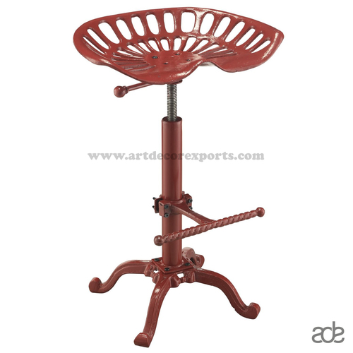 Tractor Seat Bar Stool - Metal & Wood, 30x30x60 cm | Elegant Design, Luxurious Finish, Intricate Patterns