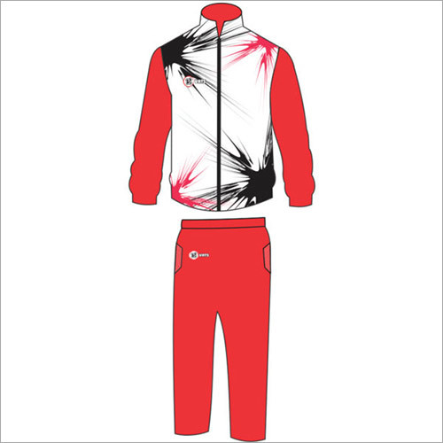 Gents Track Suit Sublimation - Polyester, S-XXL, Red White Black | Customizable Design, Moisture-Wicking, Breathable, Lightweight Fabric