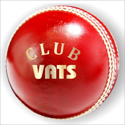 Club Cricket Ball - Leather, Standard Size, Red | Durable, Colorfast, Fine Linen Stitching, Easy Maintenance