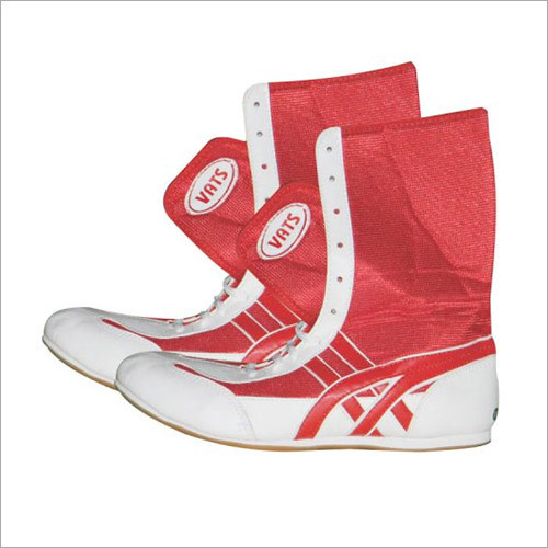 Boxing Shoe Red - Leather/Synthetic Size 6-12 Red | Durable Straps Adjustable Instep Rubber Studs