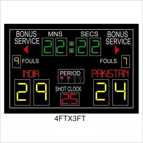 Multipurpose Scoreboard - Plastic, 4ft x 3ft, Black LED | Easy Setup, Score Display, Timer Function, Team Tracking