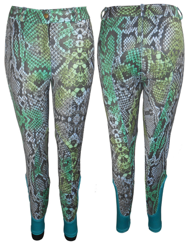 Printed horse riding knee patch breech