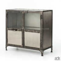 Small Industrial Sideboard - 76x60x30 Cm | Natural Finish, Metal And Wood Materials, Intricate Designs And Patterns, Luxurious Aesthetic Appeal