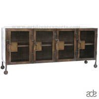 Rust Finish Industrial Metal Sideboard