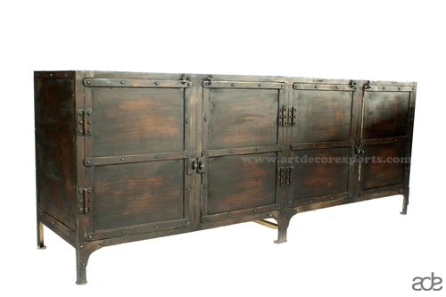 Iron and Wooden Sideboard - 182x76x30 cm | Intricate Designs, Luxurious Aesthetic Appeal