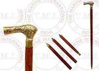 Brass Design Handle With Wooden Stick