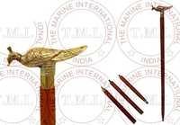 Brass Peacock Handle Walking Stick