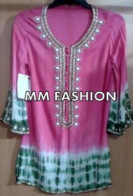 Pink&Green Ladies Designer Tops