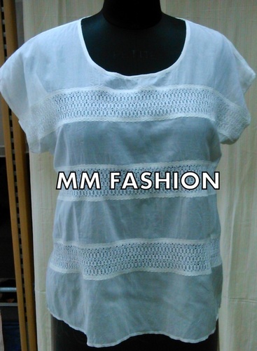 White Ladies Half Sleeves Top