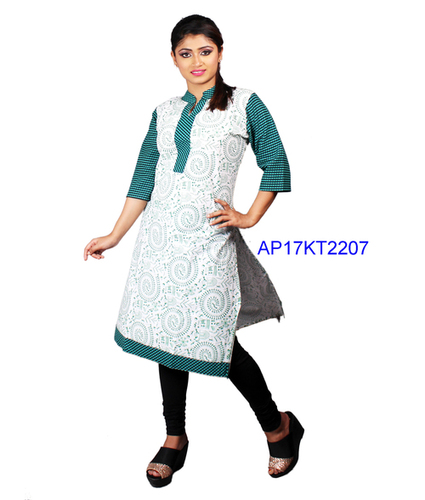 Half Sleeve Printed Cotton Kurti