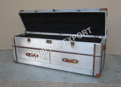 Matt Finish Aviator Coffee Table With Trunk