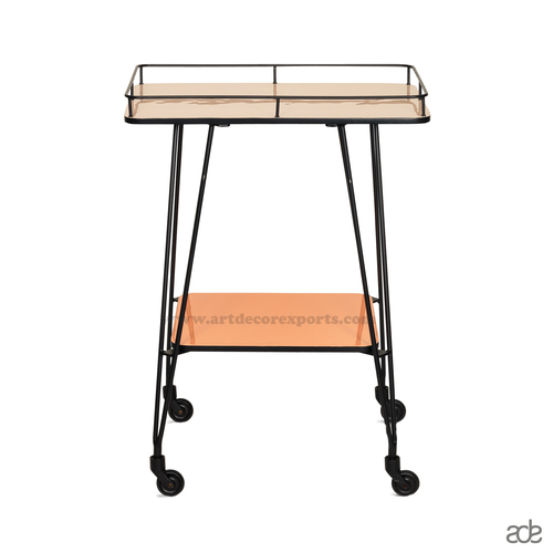 Powder Coat Glass Trolley