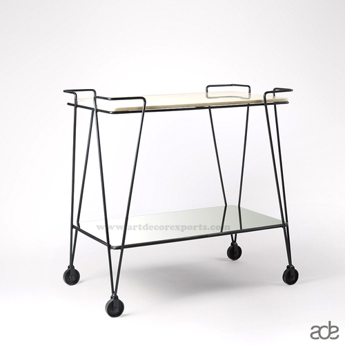 Hotel Serving Trolley - Iron and Wooden Material, 106x92x46 cm | Elegant Finish with Intricate Designs and Patterns