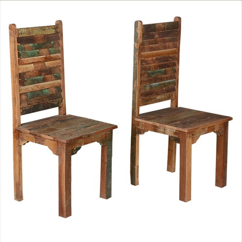 Rustic Brown Shutter Door Back Chair Rustic Brown Shutter Door Back Chair