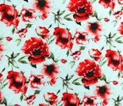 Red Floral Print Georgette Fabric