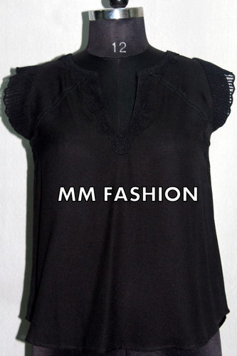 Black Ladies Trendy Tops