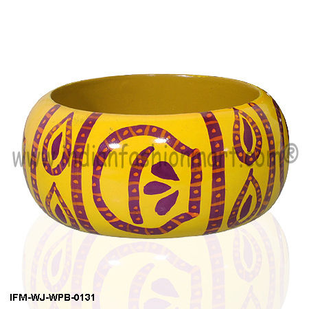 Vibrancy Of Jaipur - Painted Wooden Bangle Gender: Women