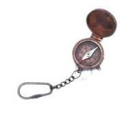 Brass Antique Key Chain Compass