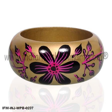 Wild Florets - Painted wooden Bangle