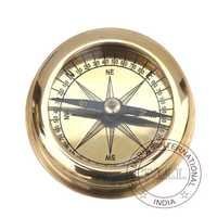 Brass Flat Pocket Compass