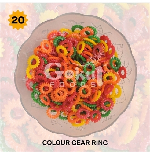 Colour Gear Ring Fryum - Wheat Flour, 20-30 kg Bags | Low Calorie, Hygienically Packed, Salty Taste, Shelf Life 6-9 Months