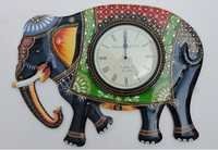 Hand Painted Elephant Design Wall Clocks