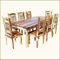 Handmade Classic Solid Wood Dining Room Table And Chair Set