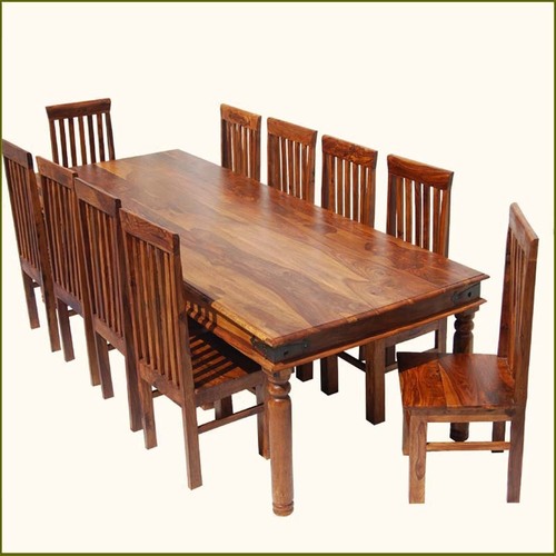 Handmade Rustic Large Dining Room Table & Chair Set