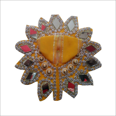 Kanha Ji Poshak - Fabric with Mirror Embellishments, Yellow Floral Design | Intricate Design, Elegant Look, Religious Significance, Durable, Fine Craftsmanship