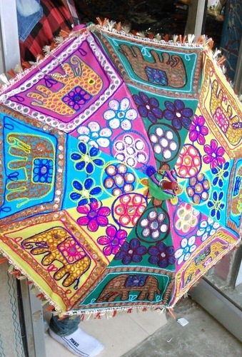 Rajasthani Umbrella - Elephant Design