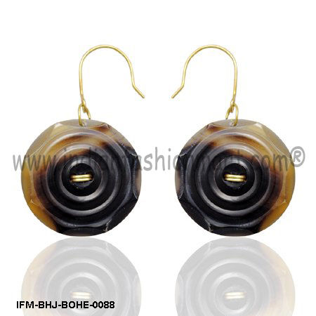 Mojo Power  - Horn Earrings Size: Diameter Of Earring-37 Mm