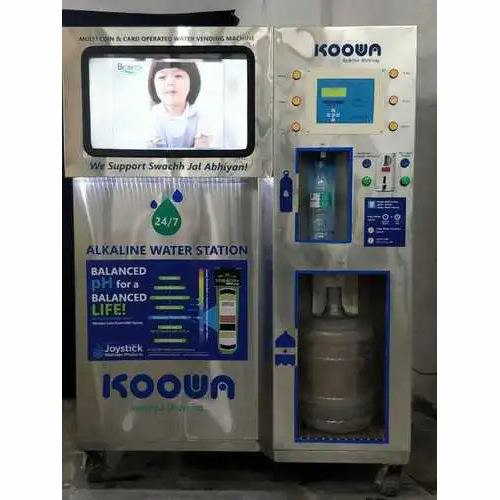 Stainless Steel Structure Coin And Card Operated Alkaline Water Vending Machines