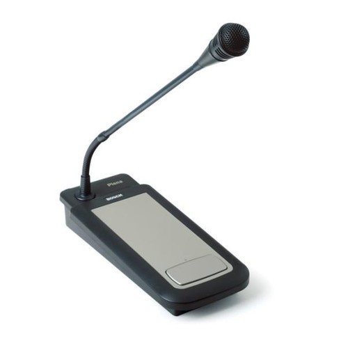 BOSCH Plena Tabletop Call Station - Stainless Steel, 5m Fixed Cable, Grey | Stylish Unidirectional Microphone, Weather Proof, Loop-Through Connector
