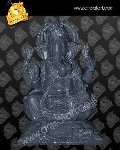 Black Marble Ganesha Statue