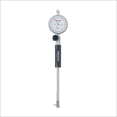 Peacock Dial Bore Gauge - Stainless Steel, 0-10 mm Measuring Range, Silver Color | Interchangeable Anvils, Tungsten Carbide Contact Point, Analog Display for Precision Measurements