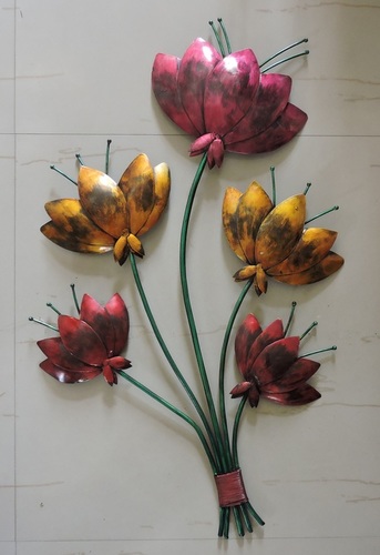 Metal Hand Painted Flower Wall Decor