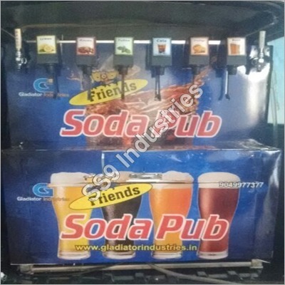 Omnivan Model 6+2 Multi Flavour Soda Machine - Stainless Steel, 700x500x1500mm, Blue | Six Plus Two Flavors, Post-Mix Dispensing, Easy Use
