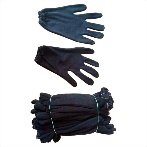 Hosiery Black Double Layered Gloves