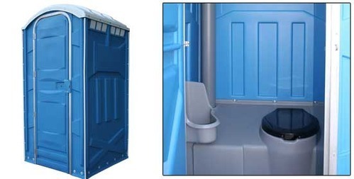 White And Blue Single Seater Mobile Toilet Van