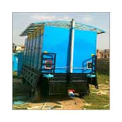 Blue And White Multi-Seat Mobile Toilet Van