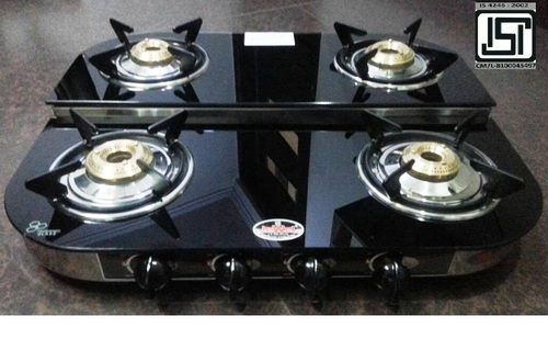4 Burner Double Decker Glass Top