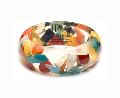 Resin Multi-Color Bangle - Inner Diameter 2-2 to 2-10 cm | Modern Fashion, Polished, Unisex, Ideal for Engagement/Wedding Gifts